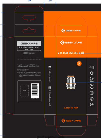 Geek Vape Online - GeekVape 5 Stück/Packung Spule der Z-Serie HFL8B86 z0,4 Ohm